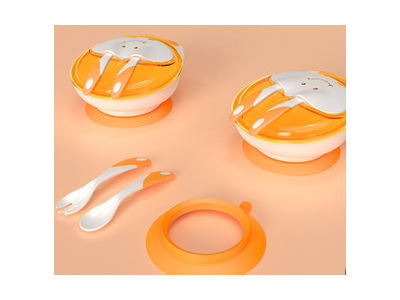 威仑帝尔PP吸盘碗带叉勺儿童吸盘碗 餐具套装六一儿童节活动礼品
