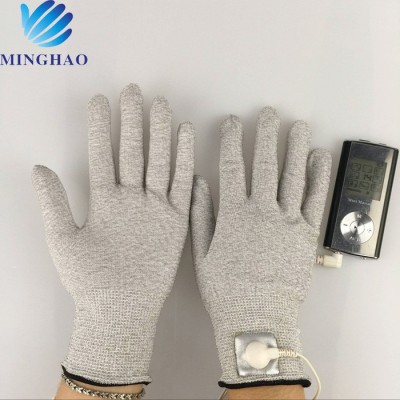 银纤维理疗手套 银纤维贴皮手套 银纤维导电按摩电极理疗手套